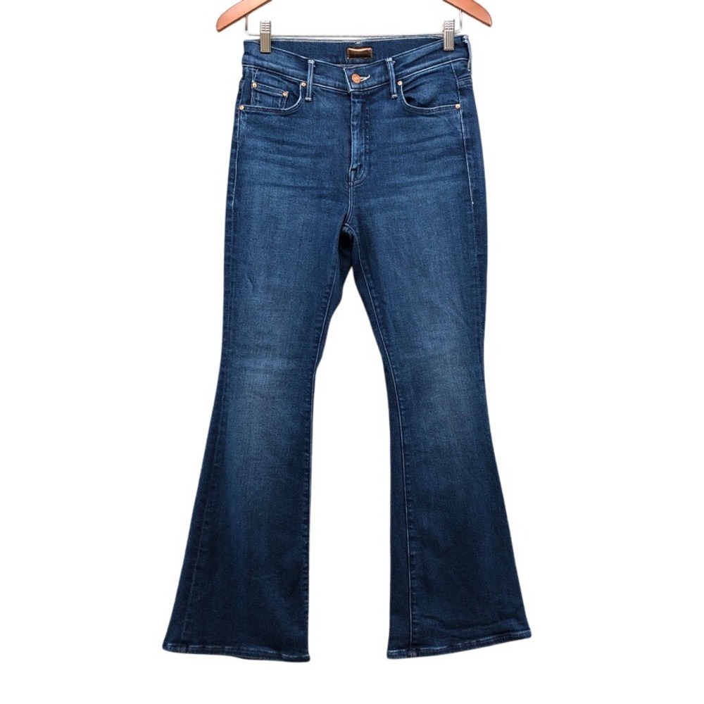 Mother Lil Weekender Jeans Womens 28 6 Blue Flare Nip It In The Butt Classic